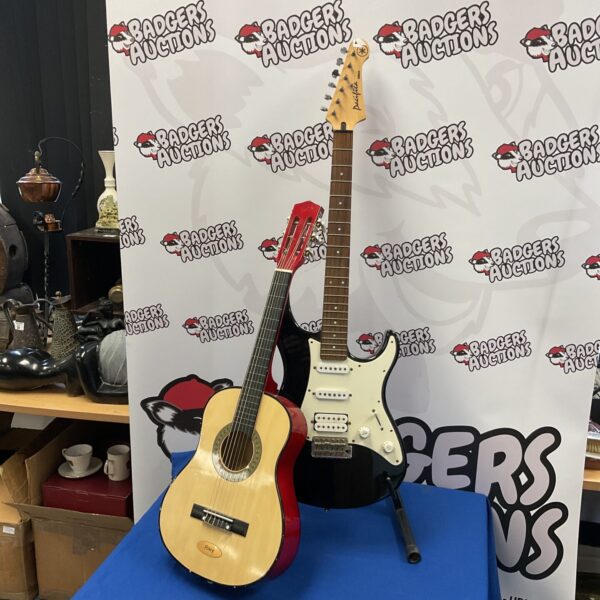 Yamaha Pacific electric guitar and child's acoustic guitar lot.