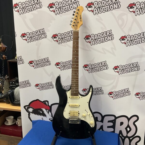 Black Knight electric guitar with a sleek black finish.