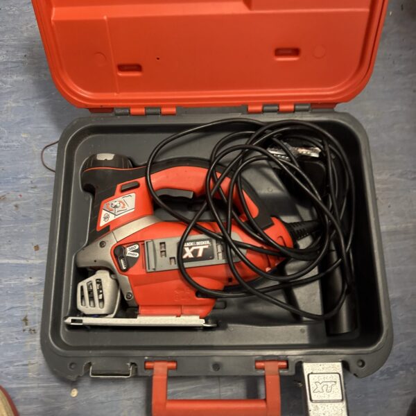 Vintage Black & Decker XT jigsaw in its original carrying case.