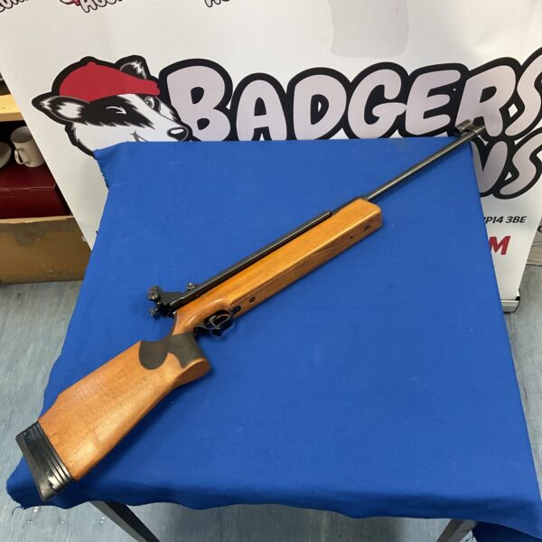 Vintage Haenel model 312 air rifle with wooden stock.