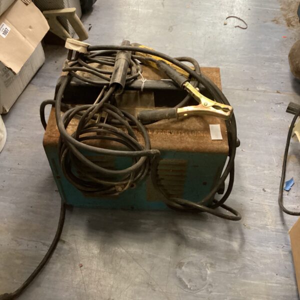 Vintage SIP 140 arc welder with leads and carry handle.