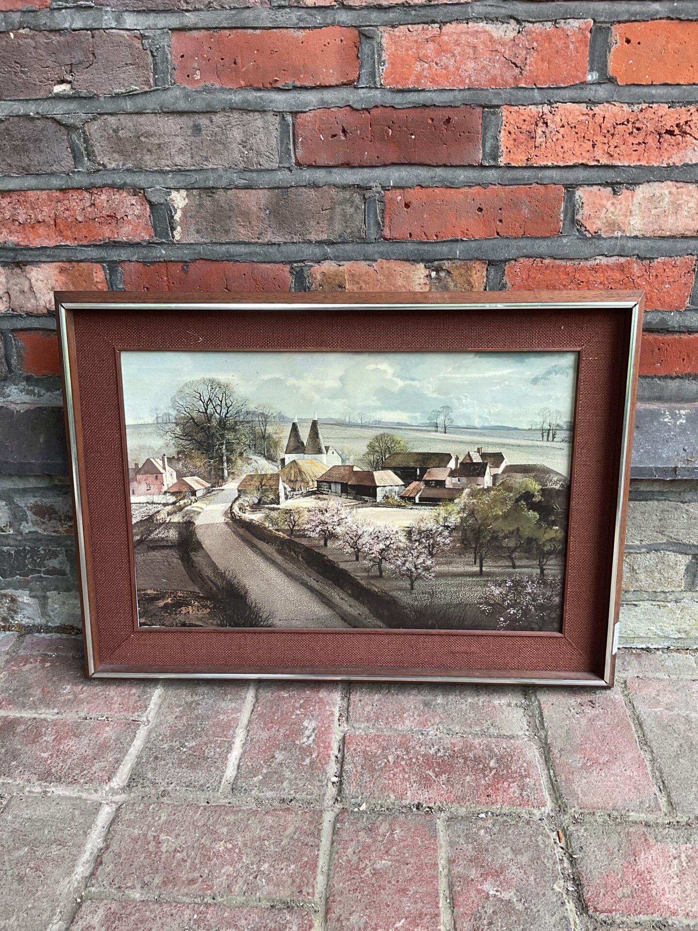 002 Rowland hilder vintage framed print of a hop farm