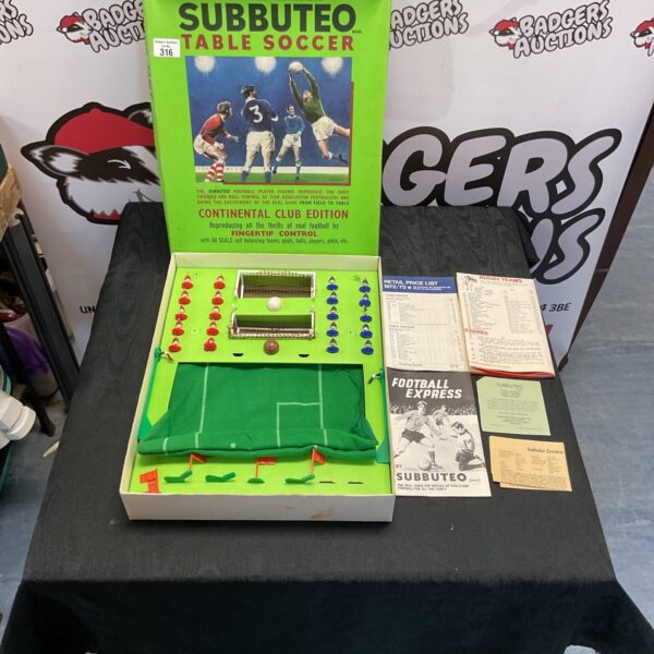 Vintage Subbuteo Continental Club Edition table soccer game in box.