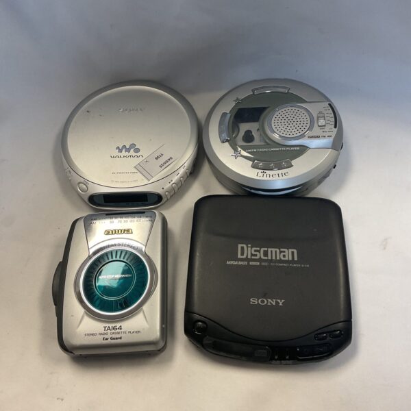 Vintage Sony Walkman CD player with cassette and radio functionality.