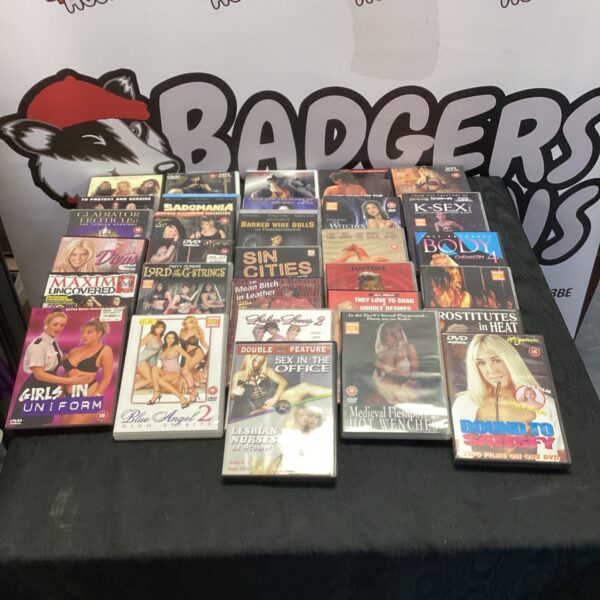 Large lot of adult DVDs for collectors and enthusiasts.