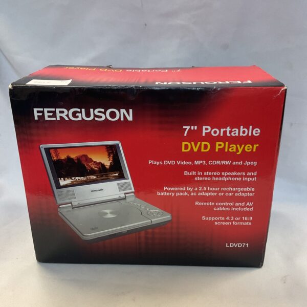 Ferguson 7” portable DVD player, showing the front view.