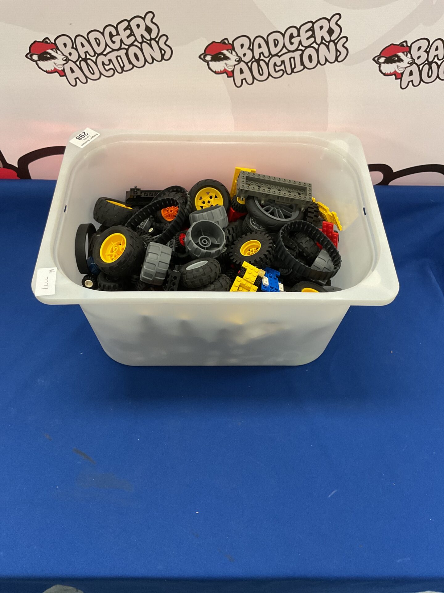 298 Large box of mixed Lego Wheels and rims