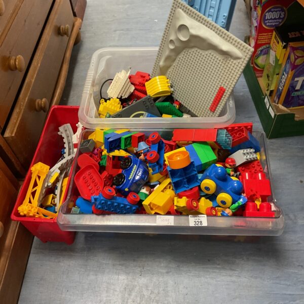 Mixed lot of Mega Bloks and vintage Lego building blocks for creative play.