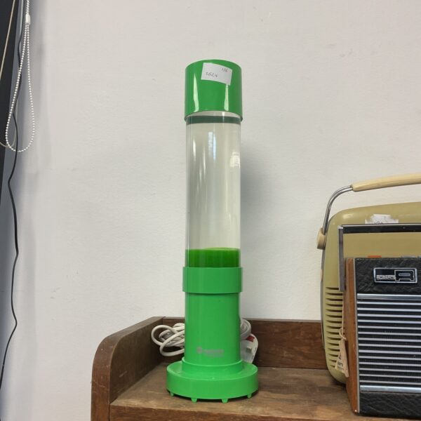 Original Mathmos green lava lamp, a vintage 1960s lighting fixture.