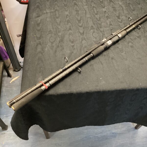 Black Shimano carp rod for specialist angling equipment.