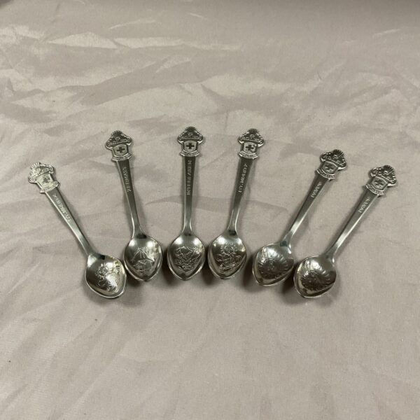 Set of six vintage Swiss Rolex silver teaspoons.