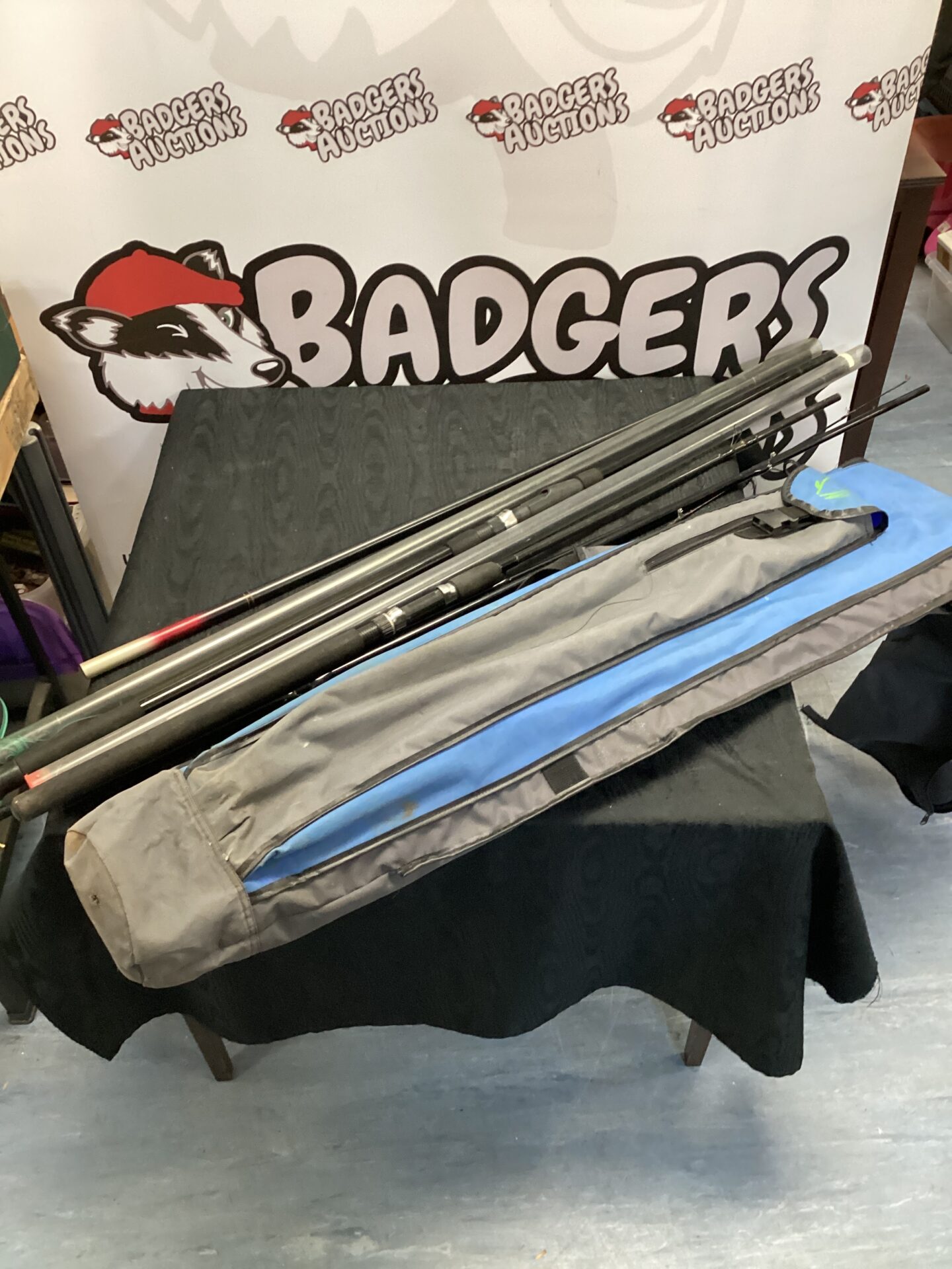 466 Quantity of fishing rods inc match carp waggler rod with diawa rod bag