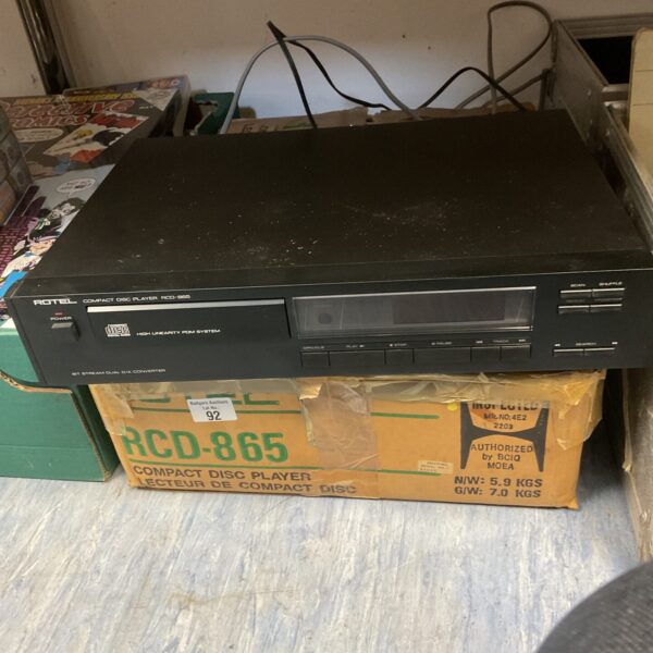 Vintage Rotel RCD-865 CD player, front view.