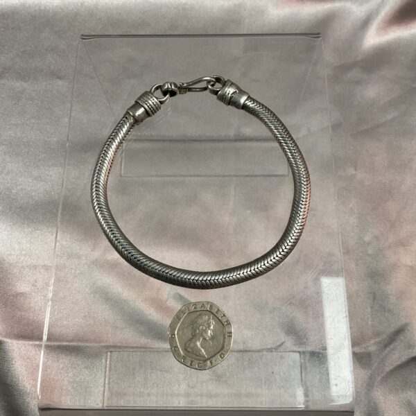 Hallmarked silver snakelink bracelet, vintage style jewellery.