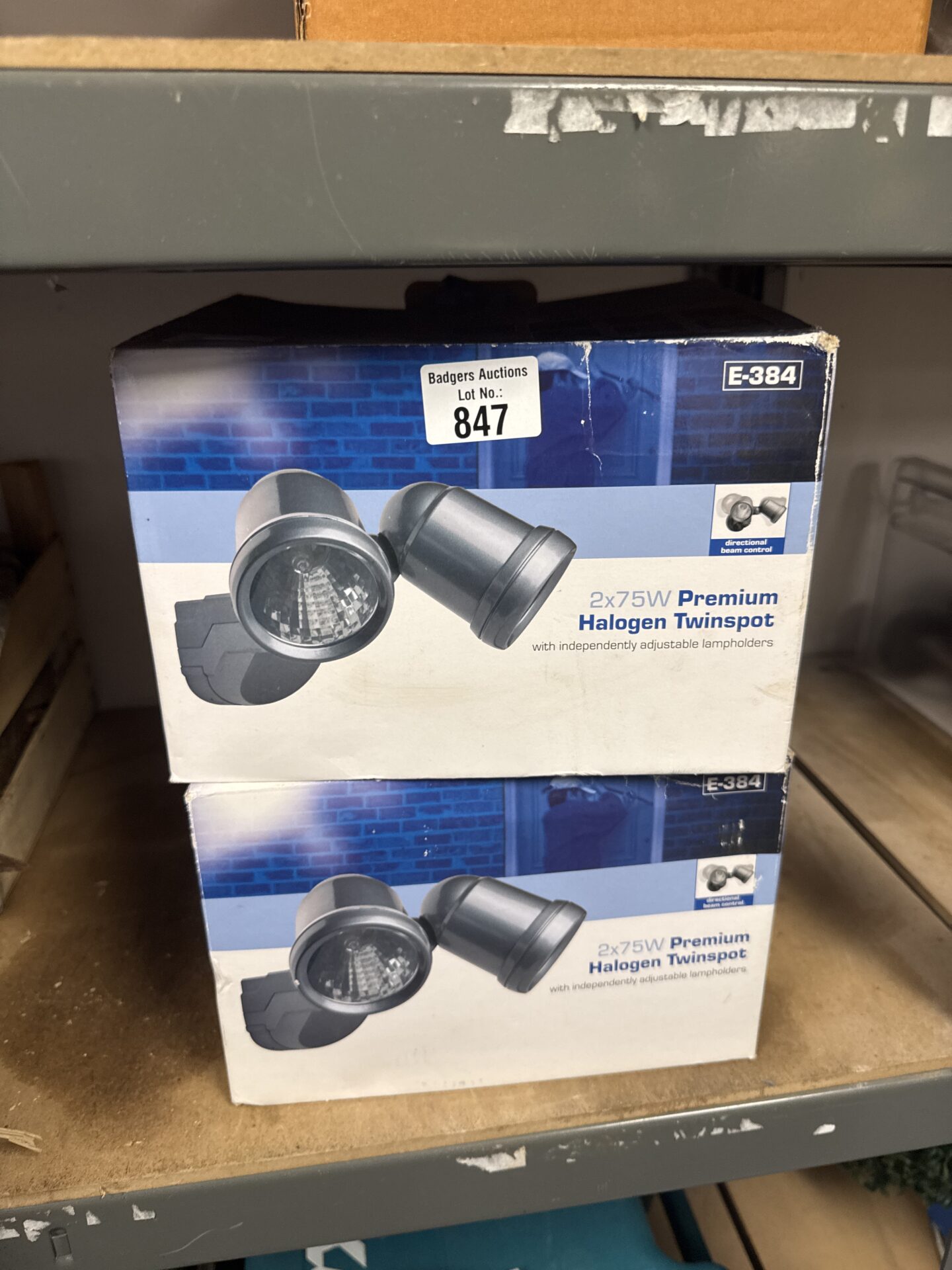 854 Two halogen outdoor spot lamps