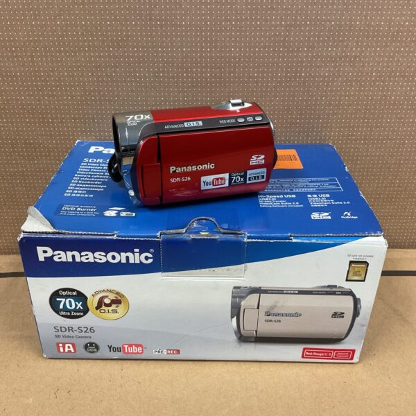 Panasonic SDR-S26 SD camcorder, vintage digital video camera.