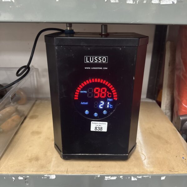 Lusso instant hot water appliance with digital temperature display.