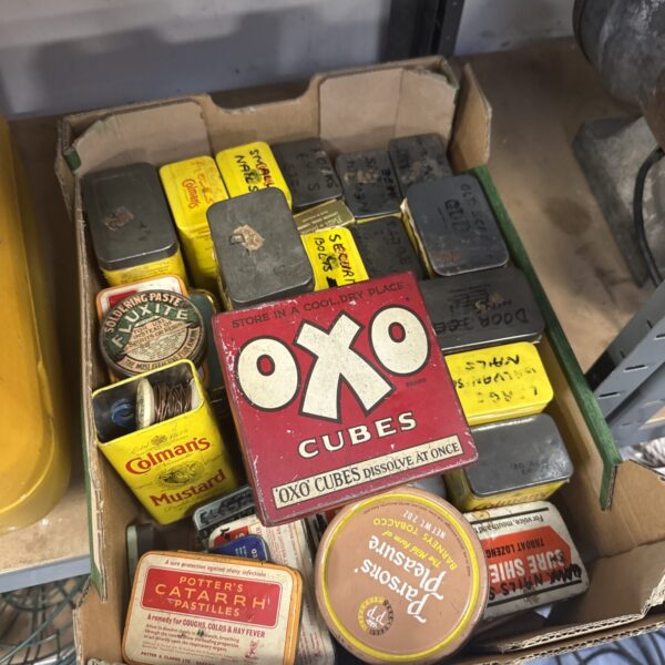 Vintage Oxo stock cube tins, collectable kitchenalia.