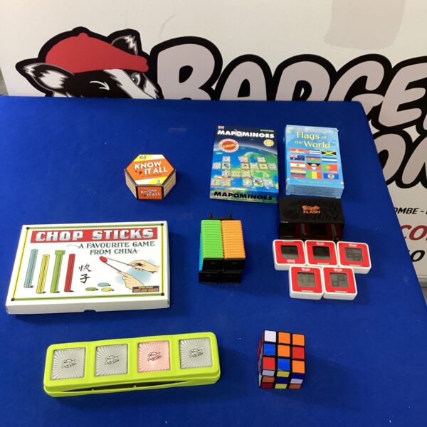 Vintage board games lot featuring Boggle and other classic titles.