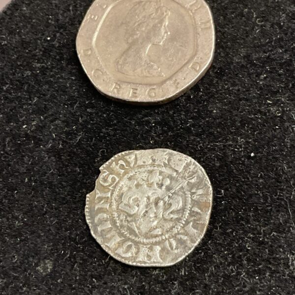 Richard III silver groat coin, portrait of the king.