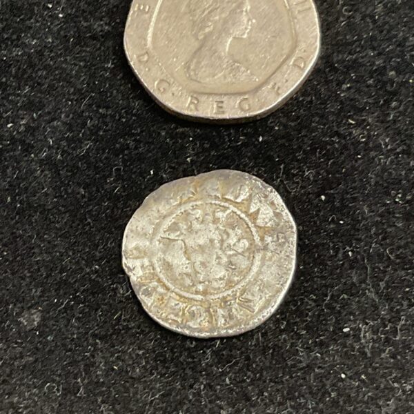 Richard III silver groat coin, obverse side showing portrait.