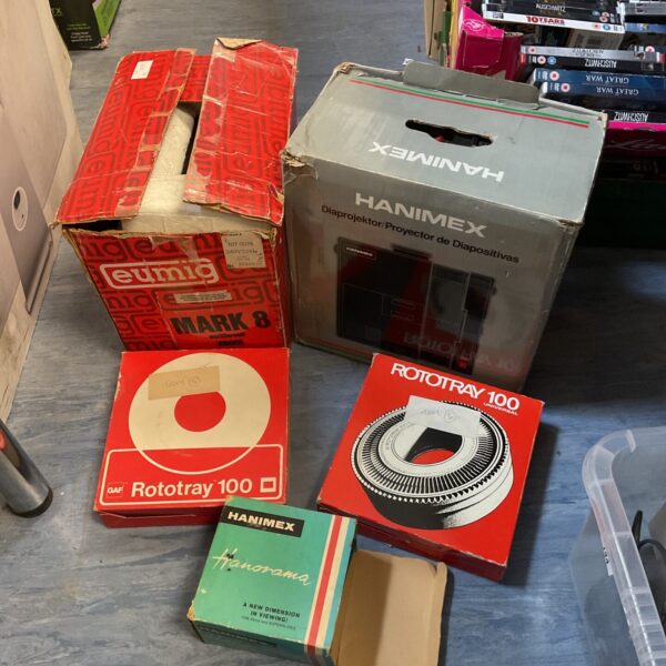 Vintage Eumig Mark 8 and Hanimex film and slide projectors.