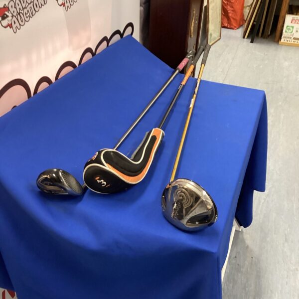 Golf clubs including a Cleveland XL 270 model for sale.