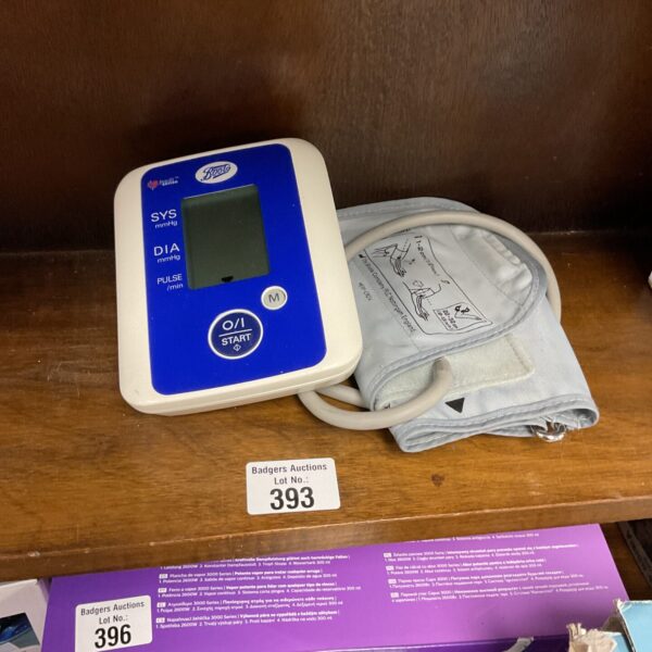 Front view of a vintage Boots blood pressure monitor.