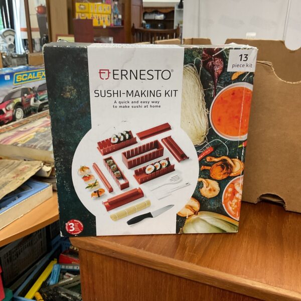 Ernesto sushi making kit with multiple components for homemade sushi.