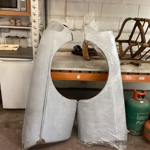 Pair of vintage MG Sports Car front wings for restoration.