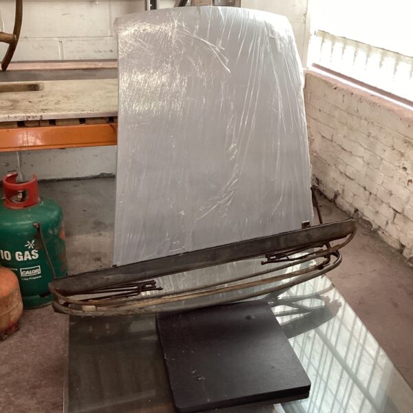 MGB bonnet and folding roof assembly for classic car restoration.