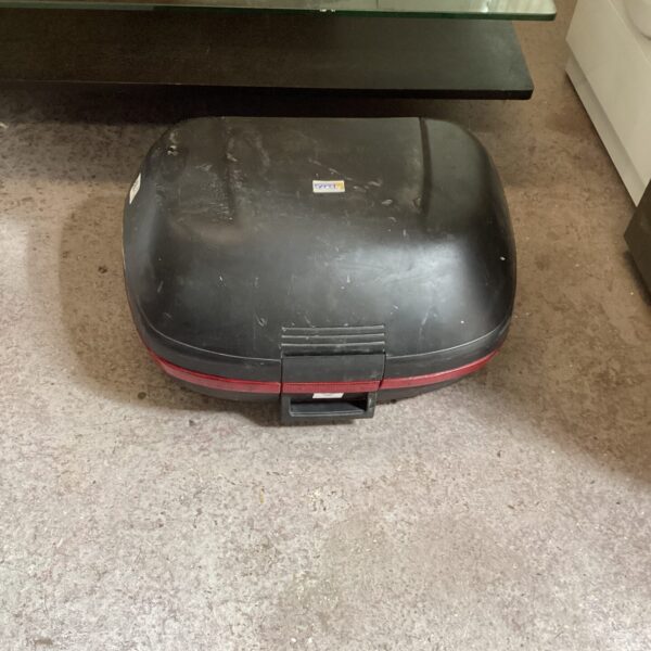 Front view of the Nadsa motorbike box, a film prop.