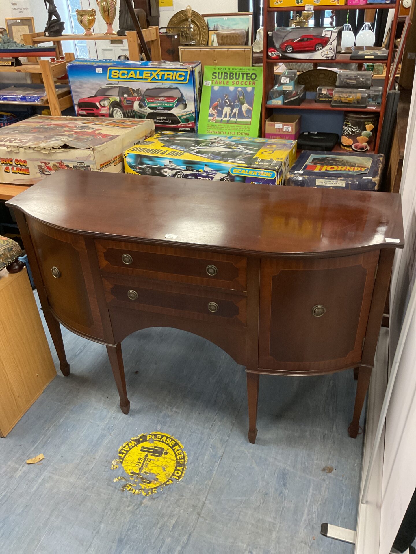 345 Mid century regency style breakfront mahogany sideboard