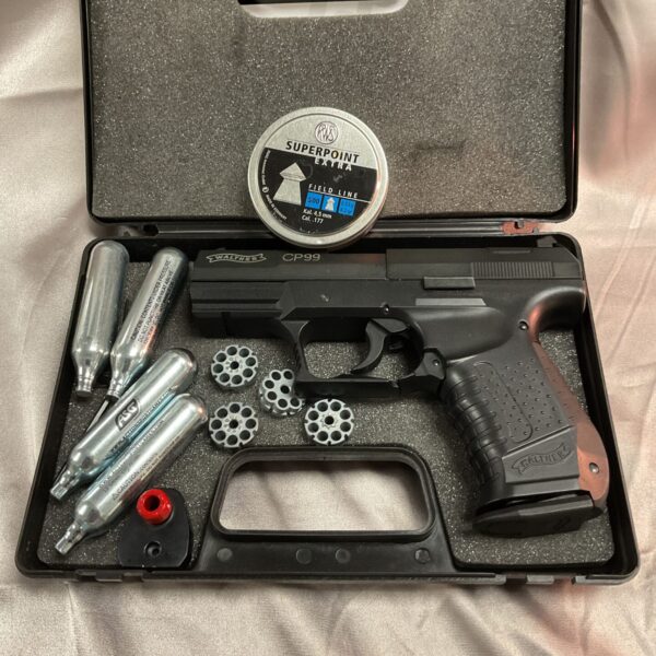 Walther CP99 CO2 air pistol in .177 caliber, presented as pictured.