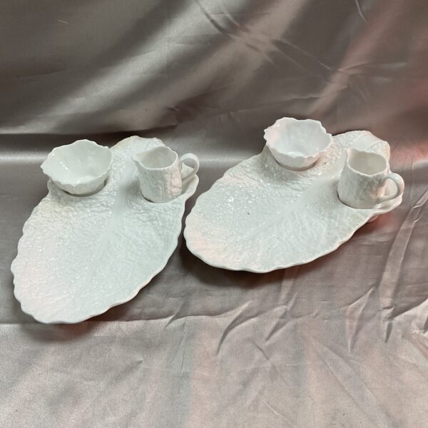 Vintage Spode Savoy berry set with platter, sugar, and creamer.