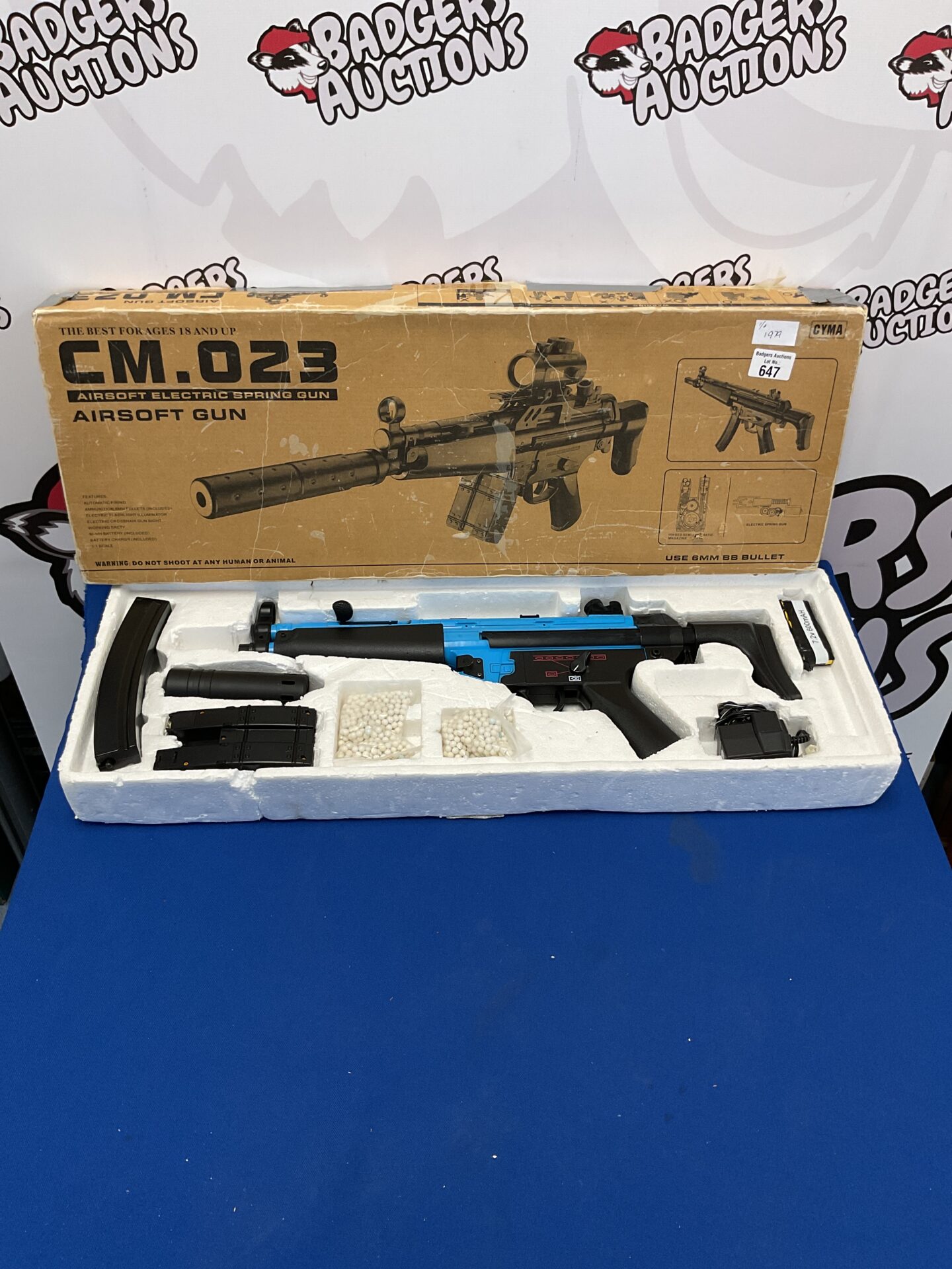 647 GYMA CM.023 6mm bb electric airsoft spring submachine gun