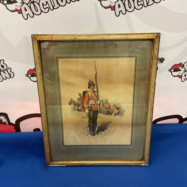 Vintage print of a South Wales Borderers soldier in full uniform.