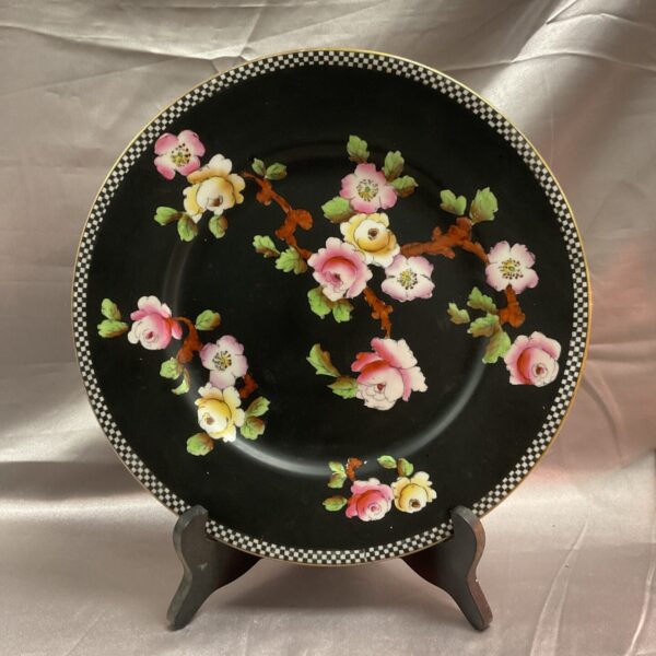Antique Pratts Kan Su Ware plate with floral design.