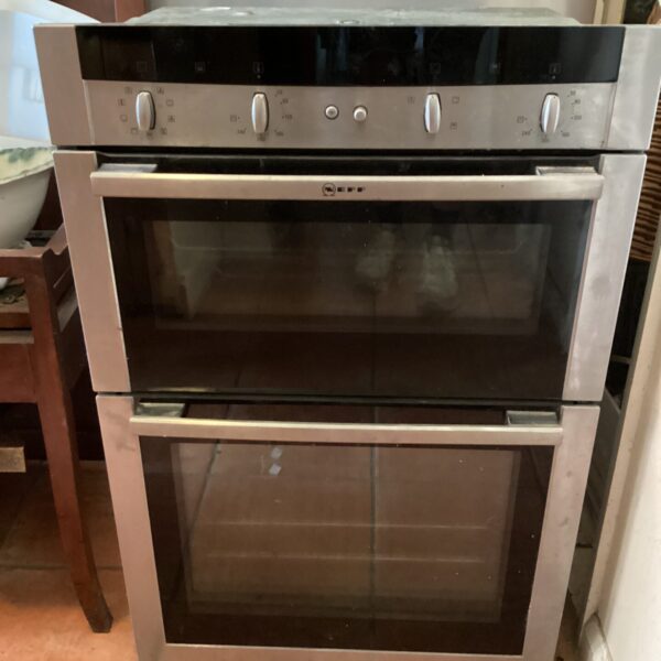 Stainless steel Nef dual oven presented for auction.