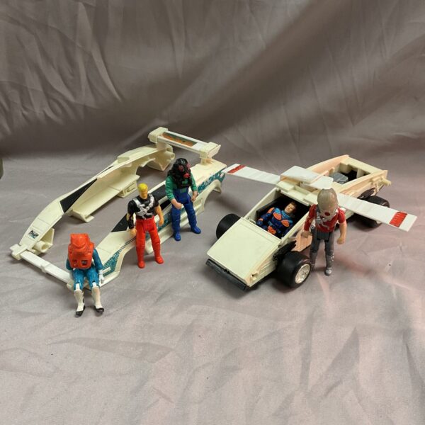 Vintage Mask action figures with convertible car, 1980s toy lot.
