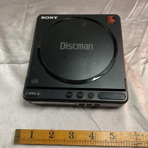 Front view of a vintage Sony Discman portable CD player.
