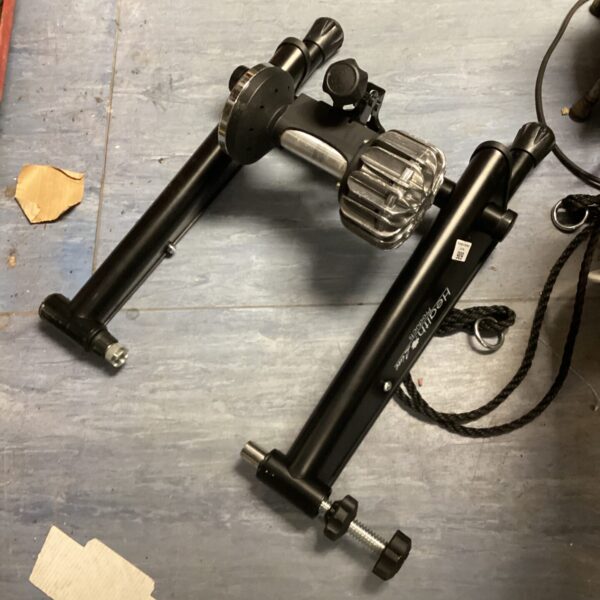 Used magnetic resistance cycle trainer for indoor bike workouts.