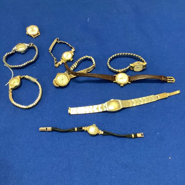 Vintage ladies wrist watches presented as a lot.