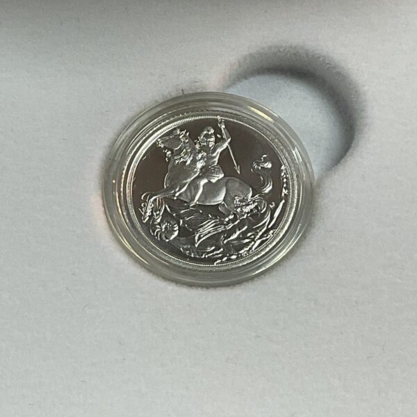 Silver Proof Sovereign obverse featuring Queen Elizabeth II