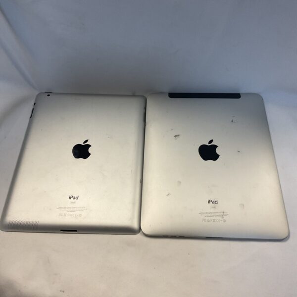 Two Apple iPad tablets displayed side-by-side.