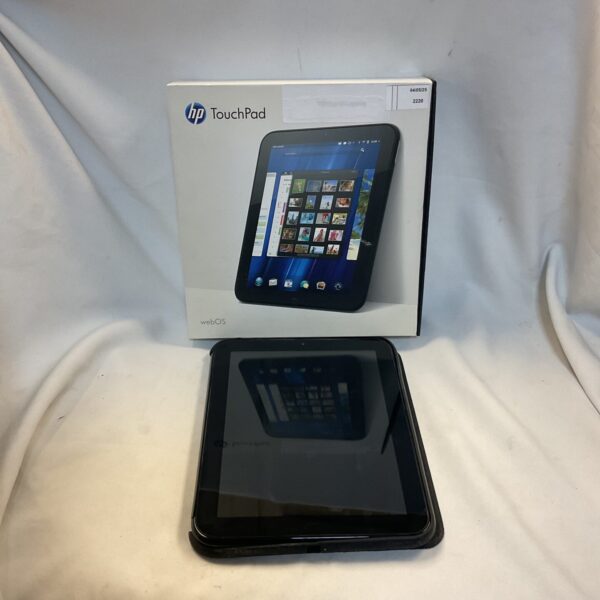Vintage HP Touchpad tablet computer with webOS operating system.