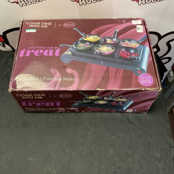 Swan Come Dine With Me Party Wok Pancake Maker in original box.