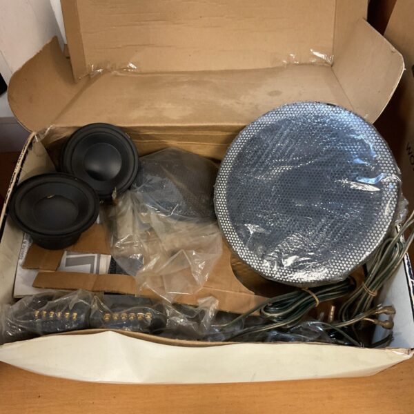 Vintage Mavrom car speakers component set for audio upgrade.
