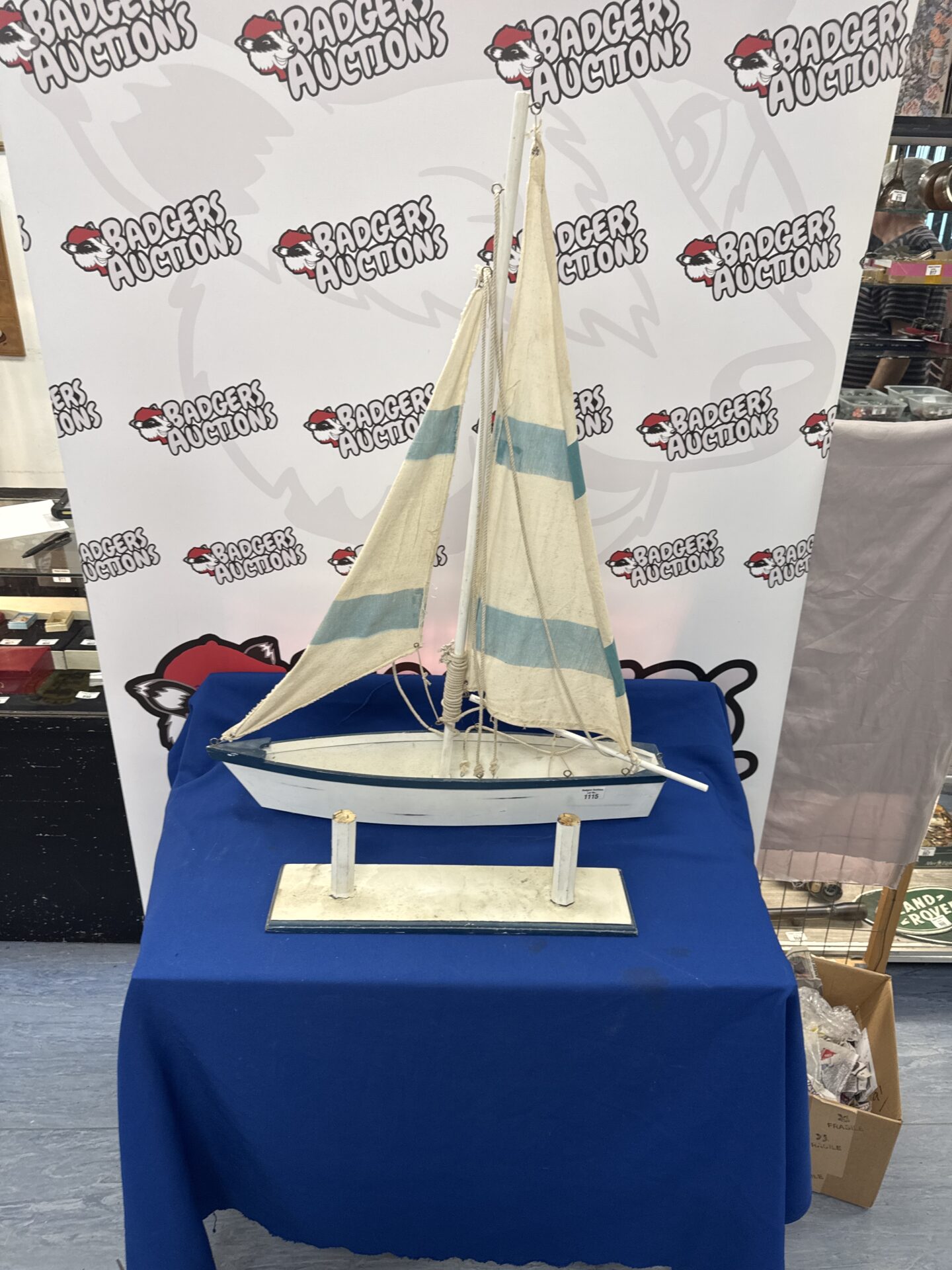 1115 Decorative model boat with stand – needs reattaching