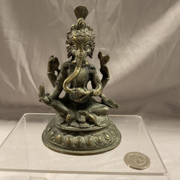 Vintage 5” Bronze Ganesha Figure